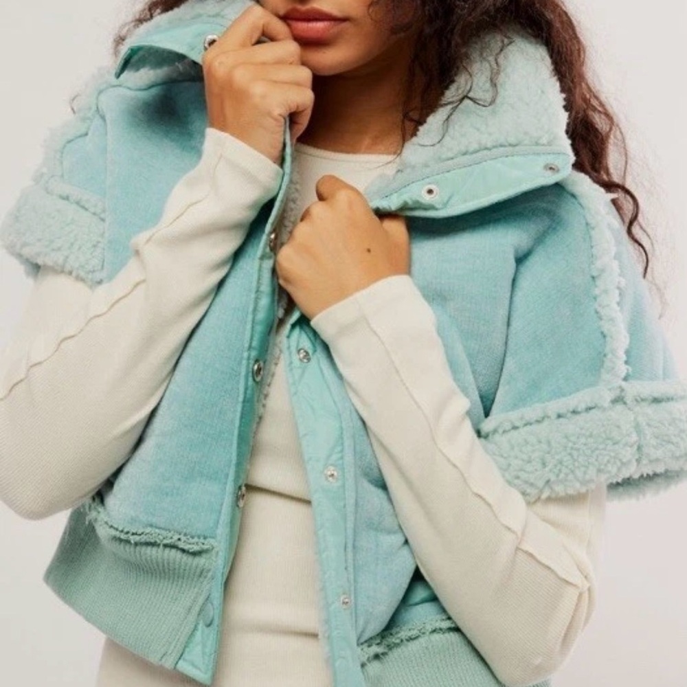 We The Free Aqua Teddy Jacket